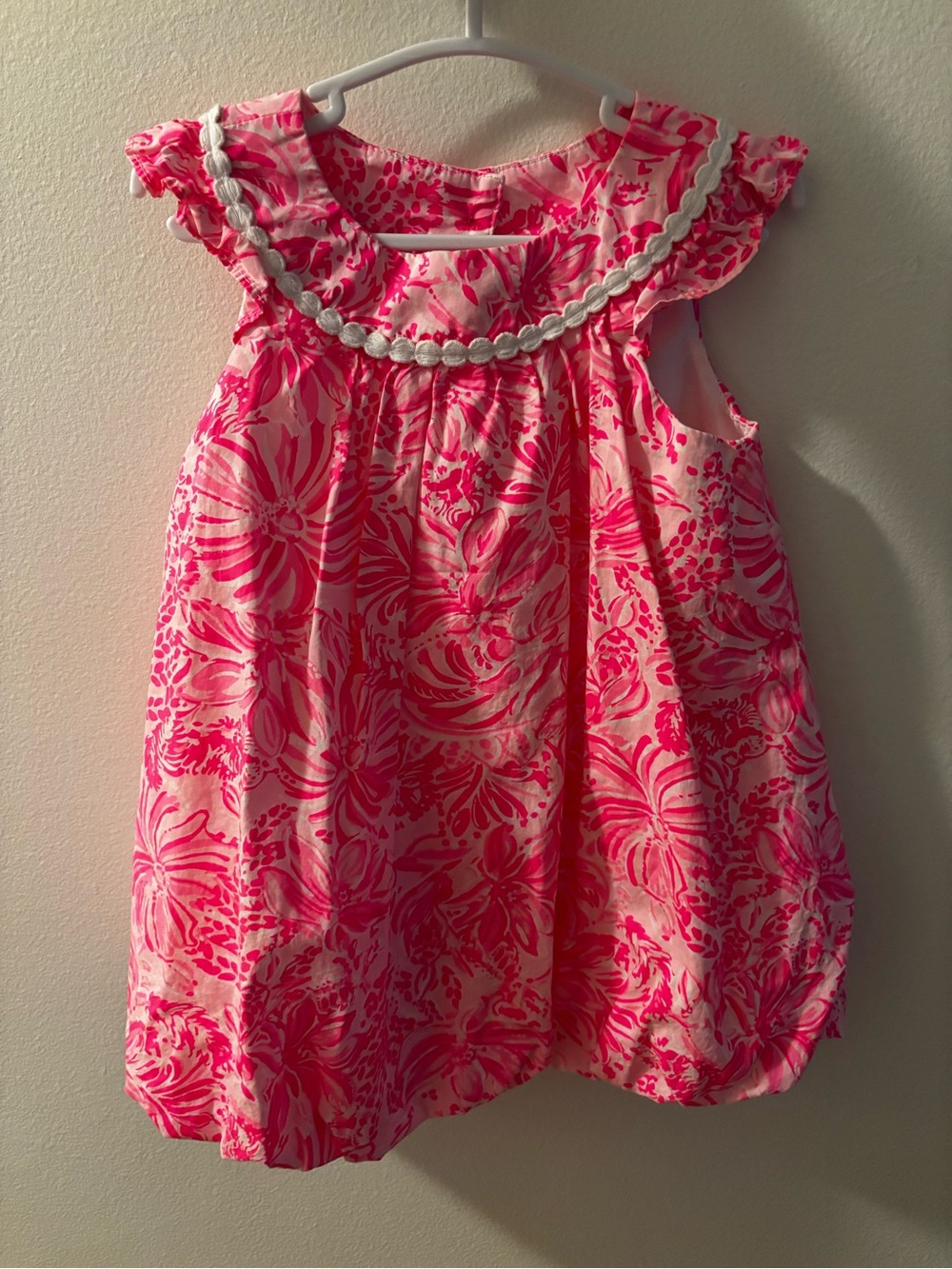 Lilly Pulitzer Pink Floral Ruffle-Sleeve Dress